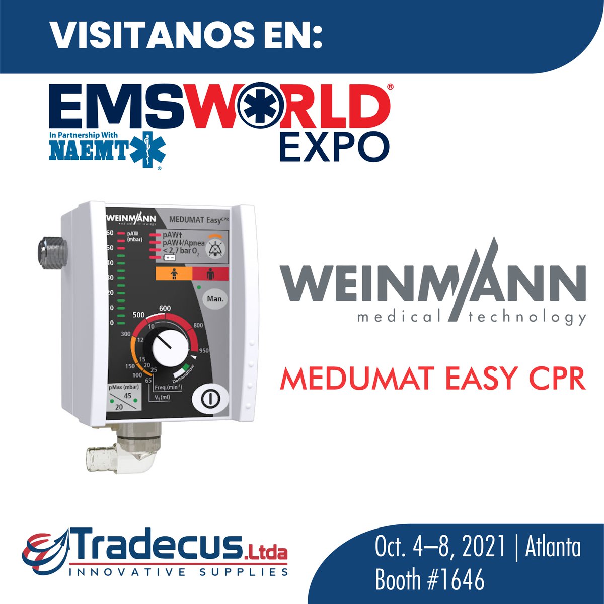 Tradecus's tweet image. Estaremos como representantes en el EMSWORLD Atlanta, visítanos!
#weinmann
#emsworld
@EMSWorldOFCL