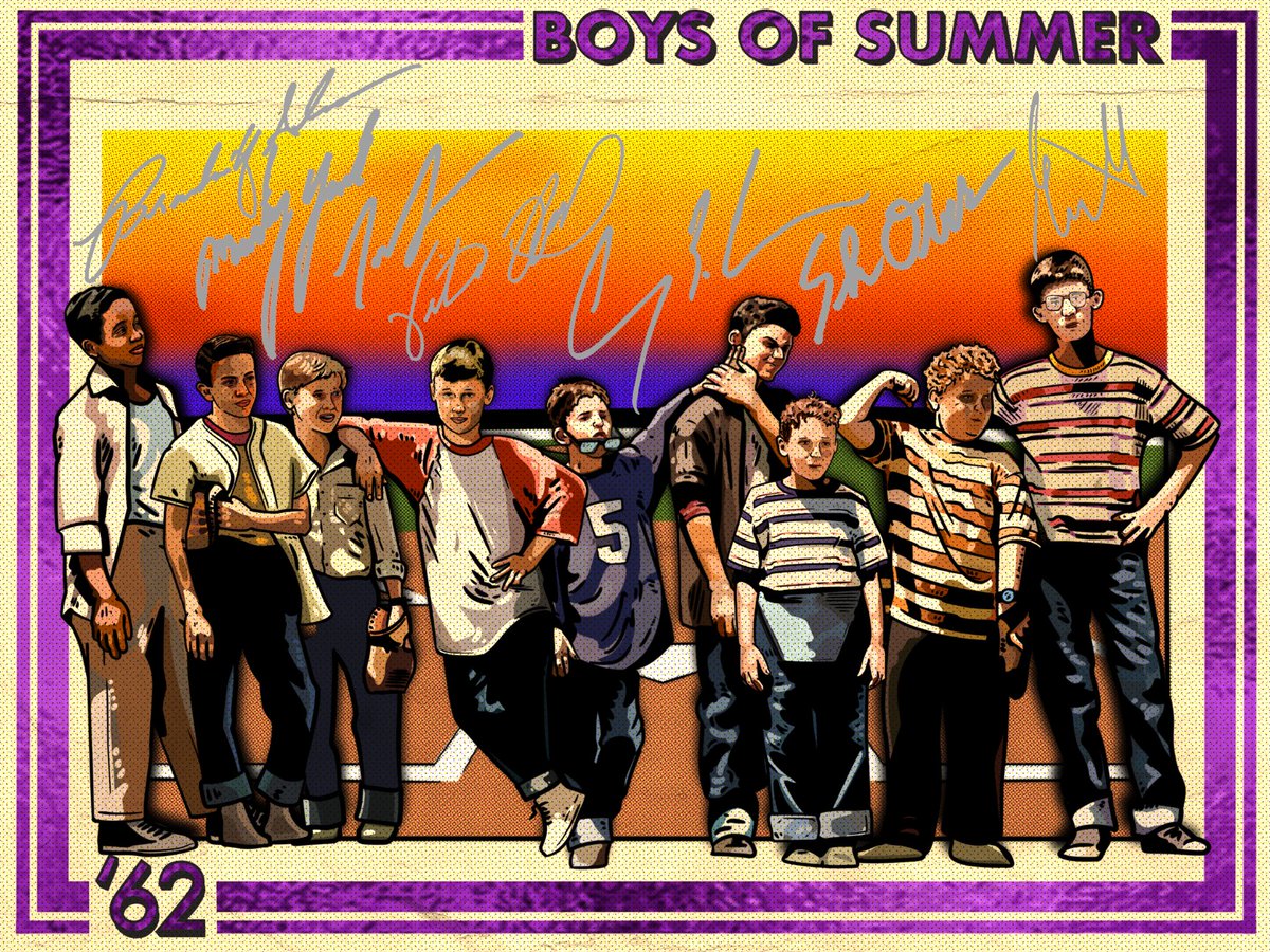 Our exclusive poster! Only 100 of these will ever be made. These are straight from the cast. Made by us. Like literally lol. And every item comes with a unique NFT! Check out the whole collection— boysofsummer.cards #sandlot #poster #baseball #nft #autograph