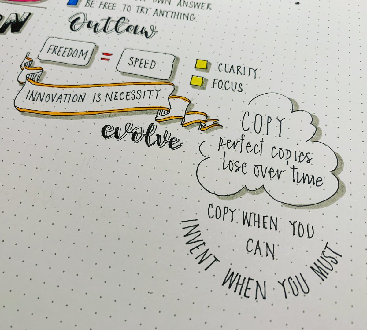 DaniSaveker's tweet image. A little more reading and drawing - #theinnovationstack @2000F @Square #handdrawn #visualsynopsis