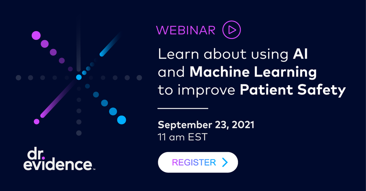 Be sure to register for our latest webinar, Leveraging #AI and #MachineLearning to Improve #PatientSafety. Join our expert panel on Sept 23rd  at 11am EDT to learn more:
hubs.la/H0TCtvy0