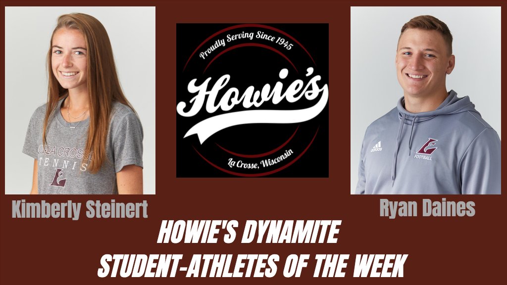 ICYMI: <a href="/UWLwomenstennis/">UWL Women's Tennis</a> Kimberly Steinert and <a href="/UWLEagleFB/">UW-La Crosse Football</a> Ryan Daines were named the <a href="/HowiesLaCrosse/">Howie's on La Crosse</a> Dynamite Student-Athletes of the Week for the opening week of play. Go Eagles! uwlathletics.com/sports/2021/9/…