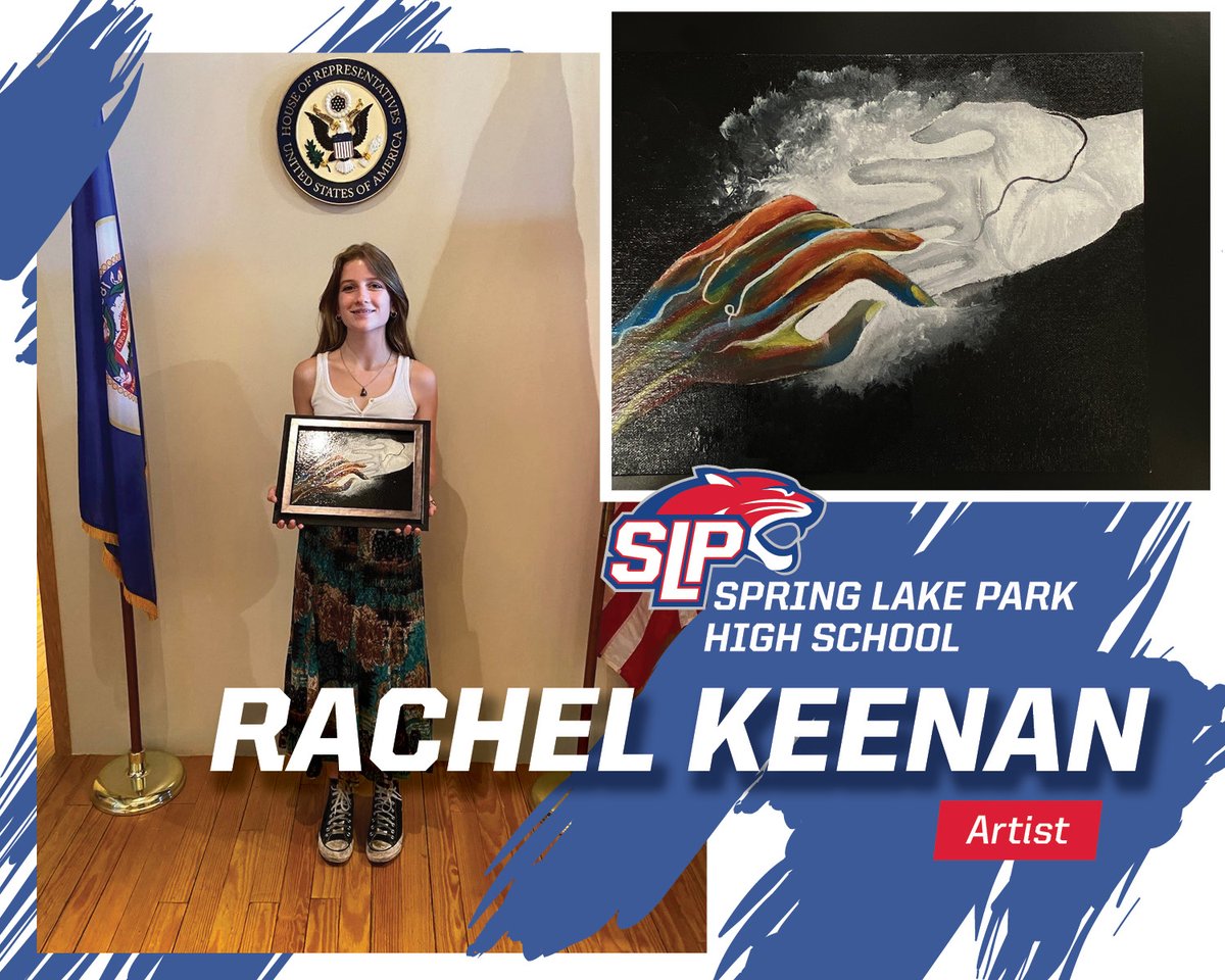 SLP_Schools's tweet photo. It is #NationalArtsEdWeek, a time to show the impact of the transformative power of the arts in education π¨ Rachel Keenan, SLPHS junior, won 1st place for her acrylic paintingβLetting Goβ in the MN-05 Congressional Art Competition!#BecauseOfArtsEd
Story: https://t.co/387LXERZ3j https://t.co/5hhHjLnb5k