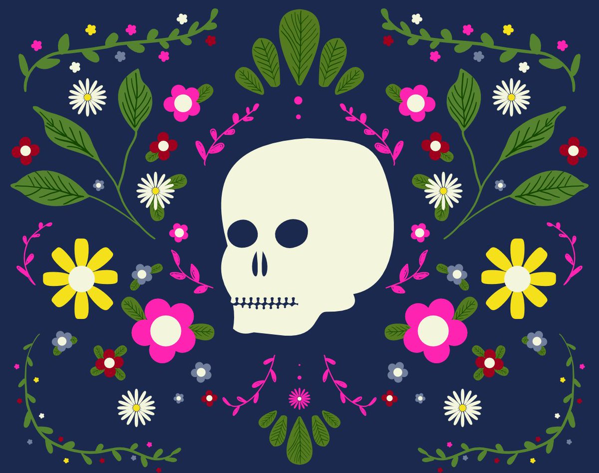Floral Skull - siobhan_sands_creative - Spoonflower spoonflower.com/fabric/12131150 via @spoonflower  I made a fabric design in spoonflower. I thought bright and colourful #halloween #fabric #spoonflower
