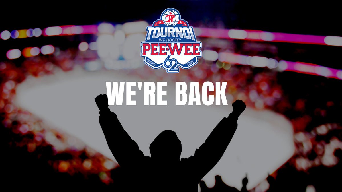The Tournament is very pleased to announce today that the event will officially take place from February 9 to 20, 2022 in an international format.

Many adjustments and conditions for 2022: tournoipee-wee.qc.ca/en/publication…