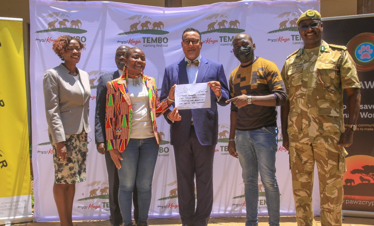 magicalkenya's tweet photo. Tourism &amp; Wildlife Cabinet Secretary @tunajibu has today received contributions from sponsors; East Africa breweries Ltd, Elephant Cooperation, Twiga Tours and Animal Adoption Advocacy LLc towards the upcoming Magical Kenya #TemboNamingFestival. 

#SaveTheTembo https://t.co/vBu7xsMzVJ