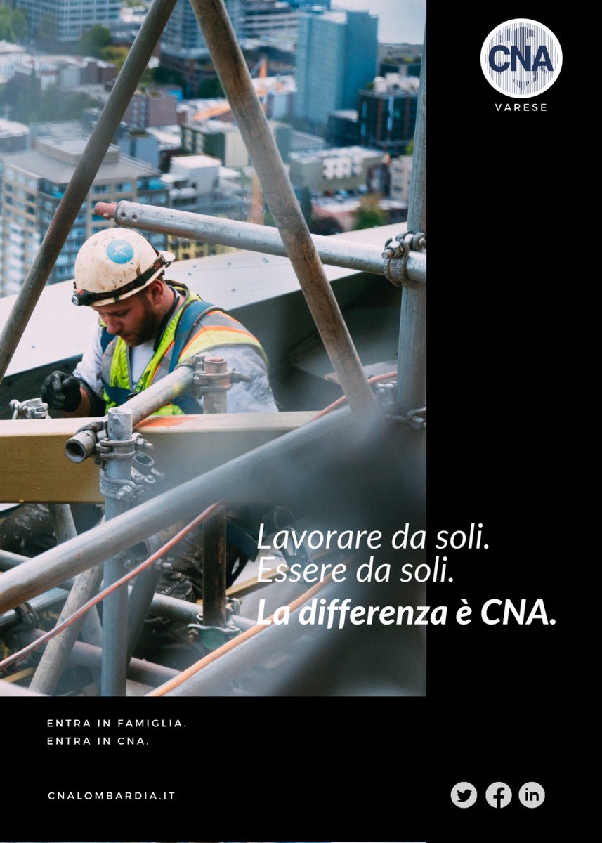 CnaVarese's tweet photo. Lavorare da soli VS essere da soli. La differenza è CNA.
👥 Siamo un’associazione di imprenditrici e imprenditori. Da oltre sessant’anni lavoriamo per dare voce alla tua voce, rappresentando i tuoi interessi sui tavoli istituzionali e molto altro.

#entrainfamiglia https://t.co/nXdst9PfRM