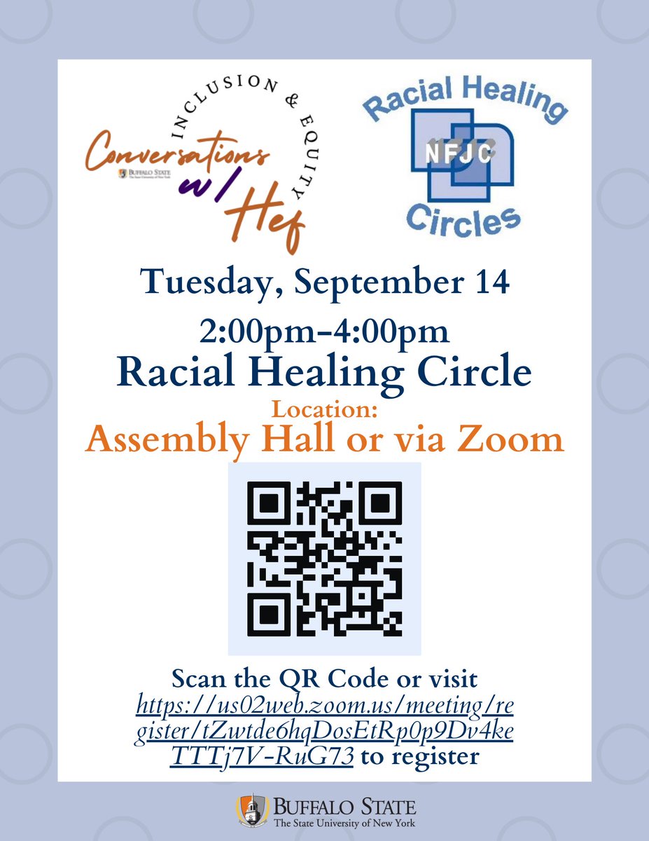 bsc_inclequity's tweet image. Today’s Conversation w/ Hef is taking place both in-person and on Zoom today from 2:00pm-4:00pm with a Healing Circle!

Join us today to learn more!