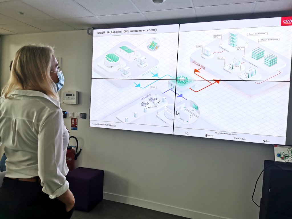 NadiaPellefigue's tweet image. Très fière de&quot;Totem&quot;, le nouveau bâtiment du #CEATech à #EnergiePositive. 

✅Démonstrateur unique en France sur le plan de la #recherche et de la transition énergétique.
♻️Produit, utilise et stocke l&apos;énergie (batterie et #hydrogènevert) 

🟥Financé par la Région @Occitanie