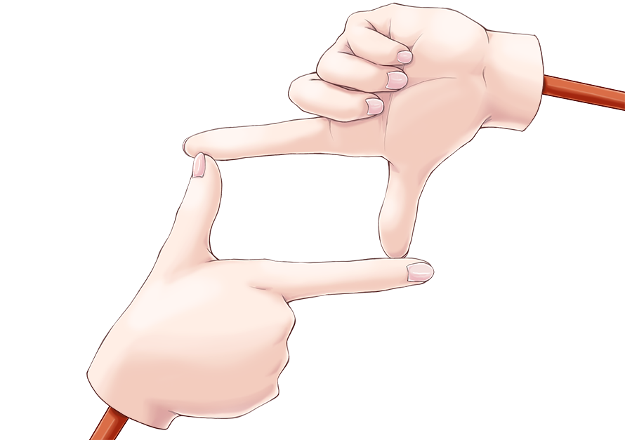 Vtuber 指でフレームを作るポーズの素材です 今回は人の手以外の方も使える手の素材をコンセプトに作りました 人の手以外の方用差分１つ 骨差分１つ オシャレ差分１つ ご自由にお使いください 使用連絡不要ですがいいねやrtあると喜びます フリー 素材