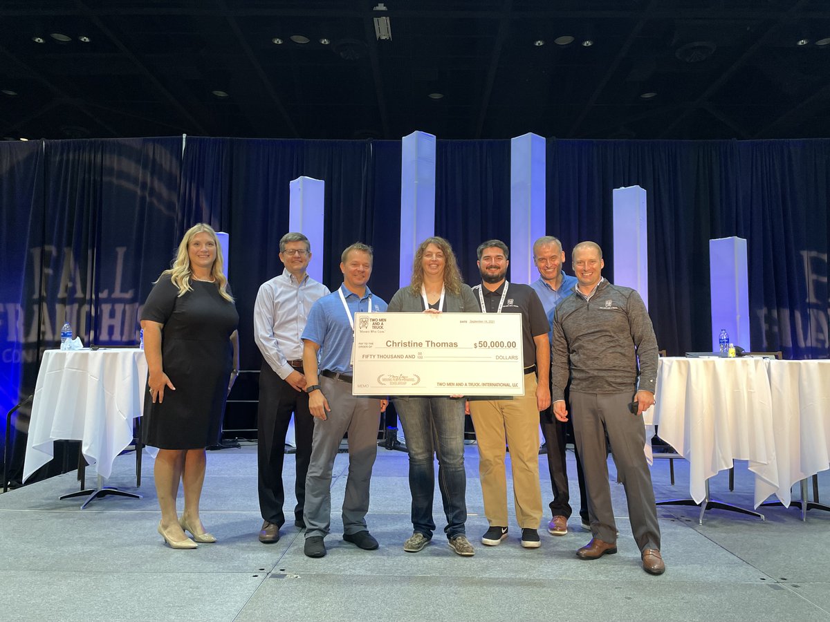 TwoMenAndATruck's tweet photo. Congrats to Christine Thomas, the general manager at our South Bend, Indiana franchise, on being named the 2021 Mary Ellen's Moving People Forward Scholarship winner! #TMTFFC https://t.co/ySte49THhO