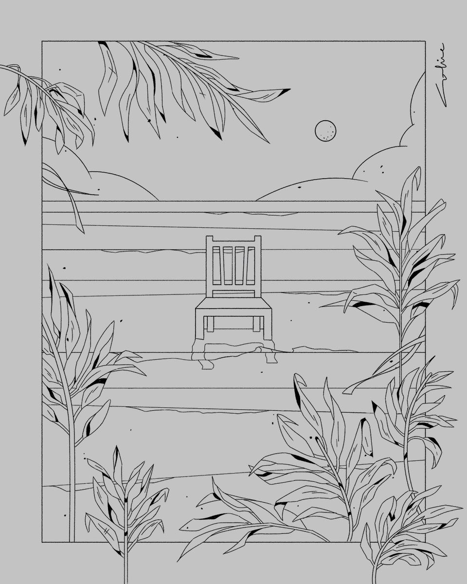 It's been a while 👋 here is my summer illustration with a yellow chair 🪑