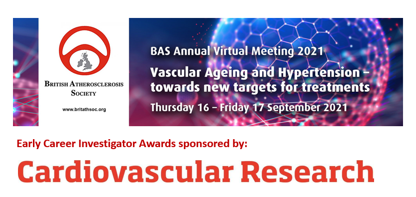 *THIS WEEK* join us at the BAS annual meeting 2021 LIVE ❤️ Including Early Career Investigator Awards & keynote presentation by Prof Catherine Boileau Register now: bit.ly/3yB65qV @escardio @britathsoc #CVD #ageing #hypertension #CardioTwitter #CardiovascularResearch