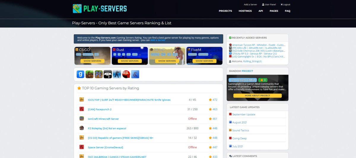 play_servers's tweet image. Game tags updates, and small design update. Now you can go to most popular game tags from main page. Added more tags, and randoms projects block.

play-servers.com