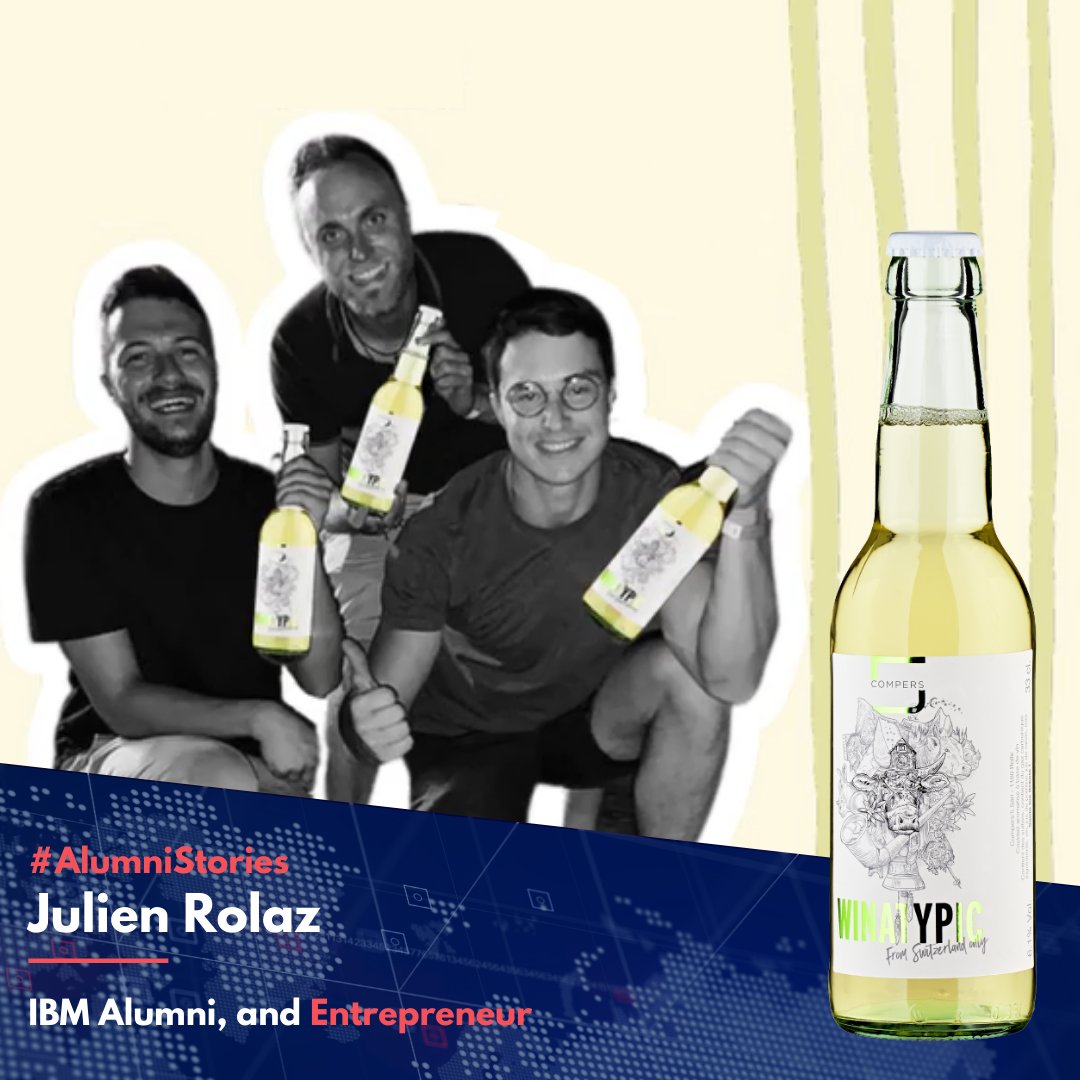 hegibm's tweet photo. #Congratulation to Julien Rolaz, IBM #alumni and former assistant, who developed and launched a new company this summer !  👏🔥 Julien and two friends created a 100% local product by combining locally produced grapes and apples into a low alcohol fresh beverage #Winatypic ! 🍇🍏 https://t.co/Pu7KHJFzZY