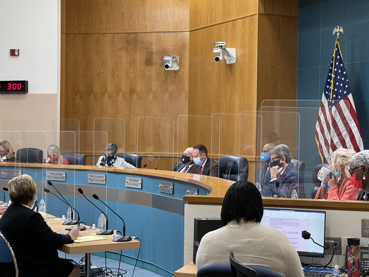 pbcloc's tweet photo. The Palm Beach Co Board of County Commissioners is meeting at the Governmental Center where they are getting a Covid update from PBC Emergency Management Dir Mary Blakeney and PBC’s State Health Dir who are showing a 72% vaccination rate and a slow decrease in the spread of Covid https://t.co/dib4fCXH6l
