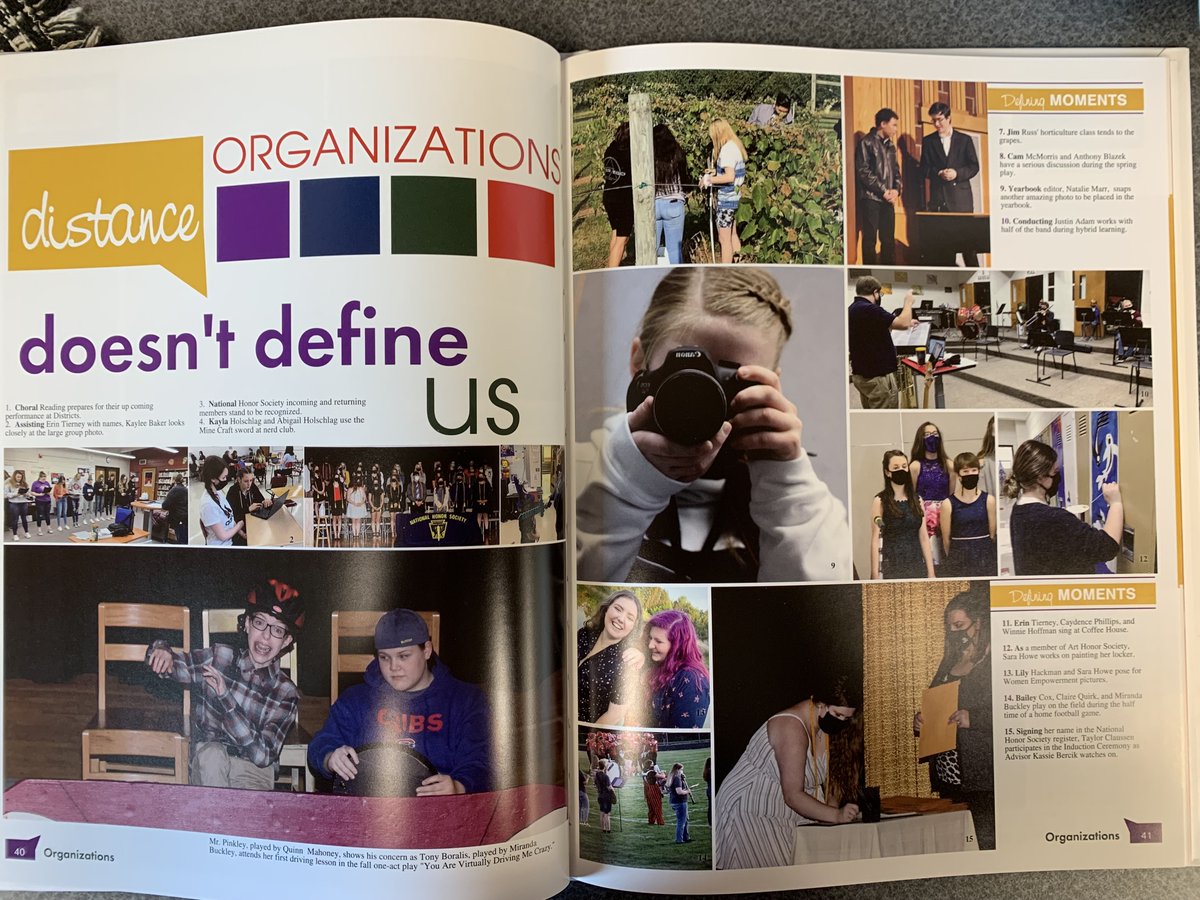 Yearbooks are in and ready for pick up.  Stop in the high school office and speak to Karen.  Copies of the 2020-2021 Distance Doesn't Define Us yearbooks are still available for purchase.  Send $60 to Karen in HS office. #NHtribe