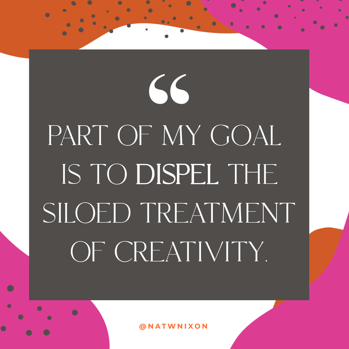 natwnixon's tweet photo. Part of my goal is to dispel the siloed treatment of creativity.
If you’re ready to take #TheCreativityLeap and learn how to unleash your curiosity, then register for the WonderRigor™ Lab course! ➡️ https://t.co/KtMybq6ZBN
#creativity #wonderrigorlab #curiosity #intuition https://t.co/WuoQXSIHgk