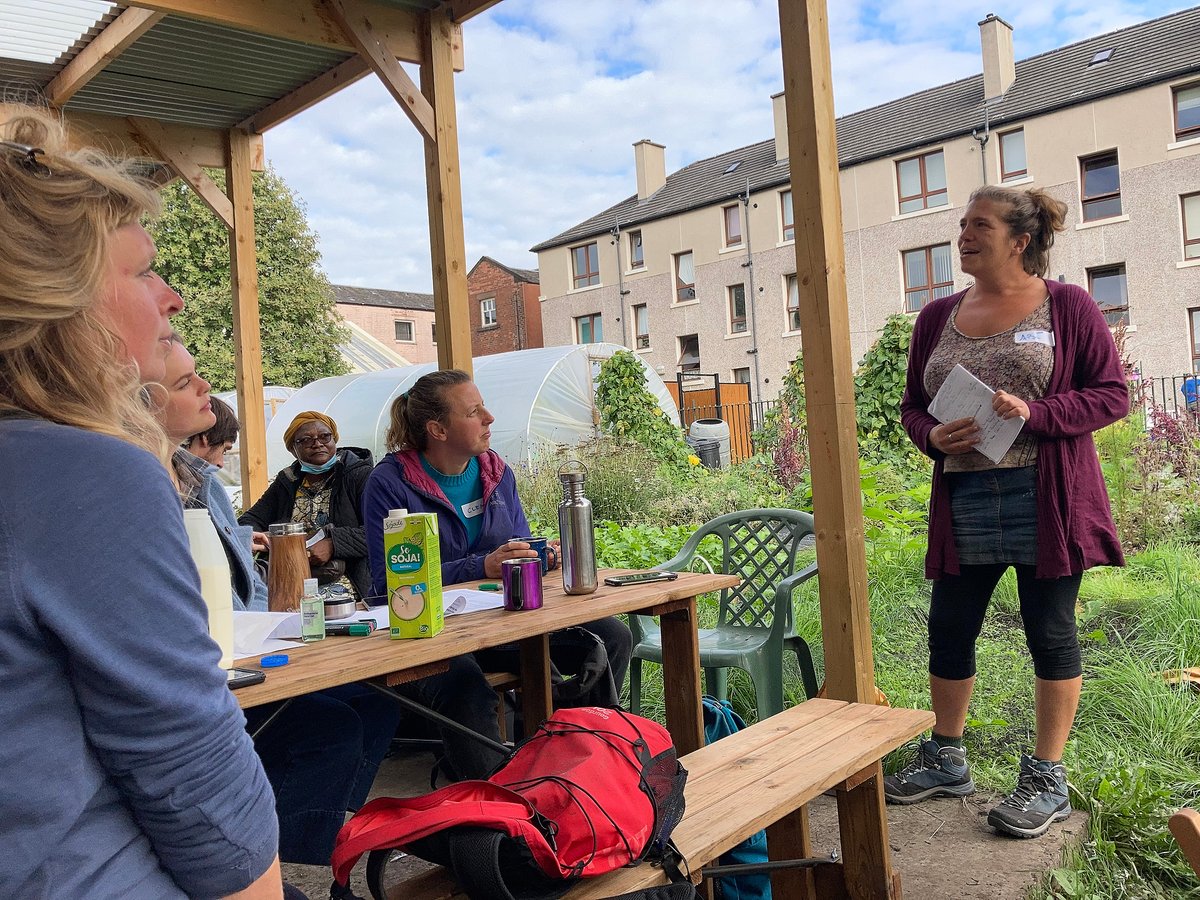 UKSustain's tweet image. The #fringefarming project held its #Glasgow meeting yesterday at The Wash House Garden CiC. Co-organised with @GCFNetwork @shared_assets we put concrete actions to the Glasgow City Food Plan to support more #agroecology farming at city edges. A beautiful garden too!