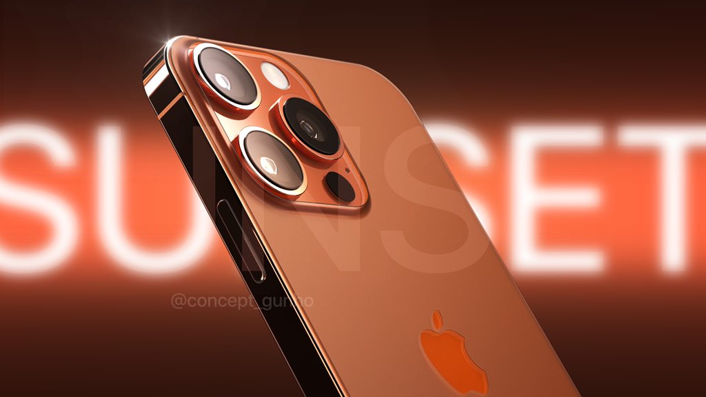 concept_gunho's tweet photo. iPhone 13 Pro sunet finish. 
See you at Apple event!
[render] @concept_gunho 

#apple #iPhone13 #iphone13pro #iphone14 #applewatch7 #아이폰13 #아이폰13프로 #애플워치7 https://t.co/V6J1lgKRE2