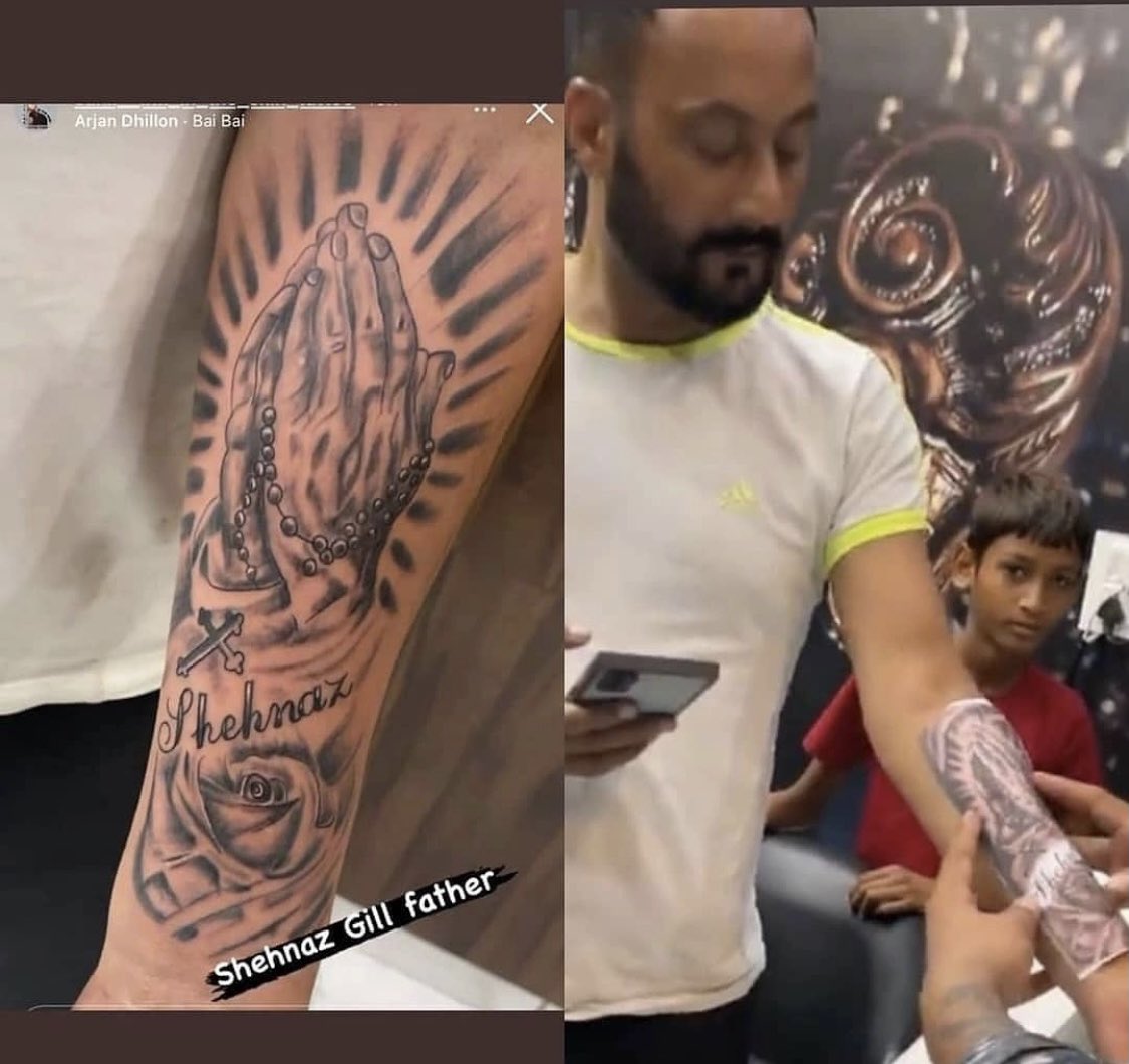 Shehnaaz Gills brother gets Sidharth Shuklas face inked on his arm  The  Economic Times