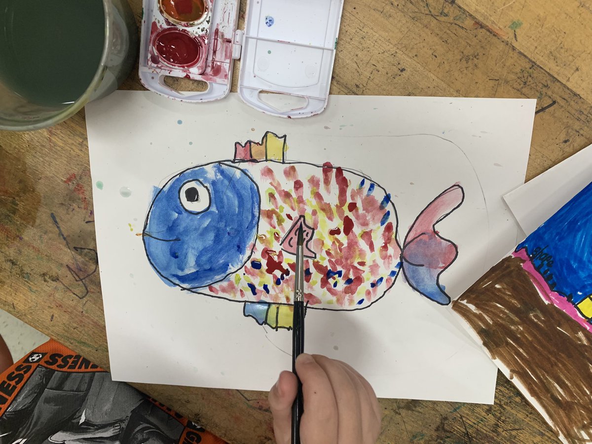arttchr100's tweet photo. 1st grade-Mixing primary colors to create secondary colors (pointillism)on Dot Day!!! #cobbartrocks #artsedga https://t.co/yE63tDQhEm