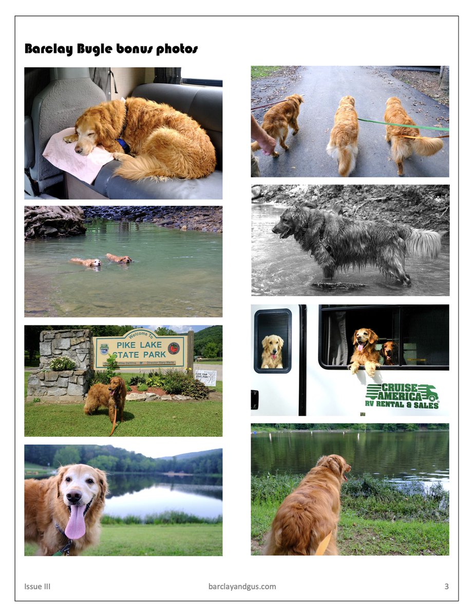 Barclay_FTW's tweet photo. Barclay Bugle Issue III: Fresh off of the digital press, this issue recaps our RV adventure to Pike Lake State Park. It was so much fun! Hope you enjoy reading. @CruiseAmerica #BeThereNow https://t.co/oOQEF9TCQW
