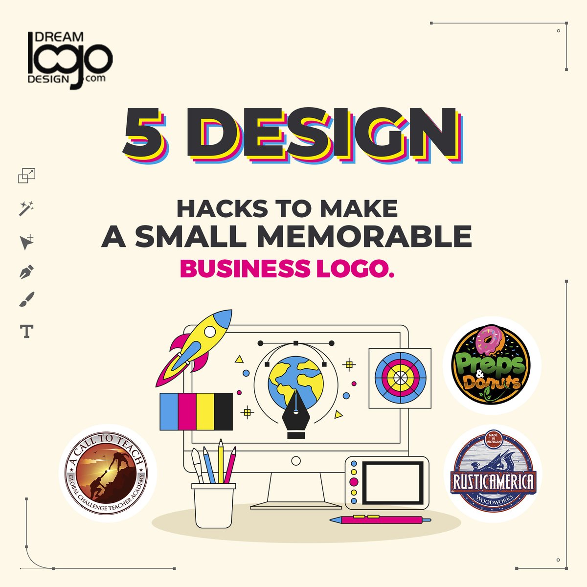 Click on the link below and read all about the top 5 design hacks to make a small memorable business logo! dreamlogodesign.com/blog/make-a-sm… #tuesdayvibe #tuesdaymotivations #blog #market