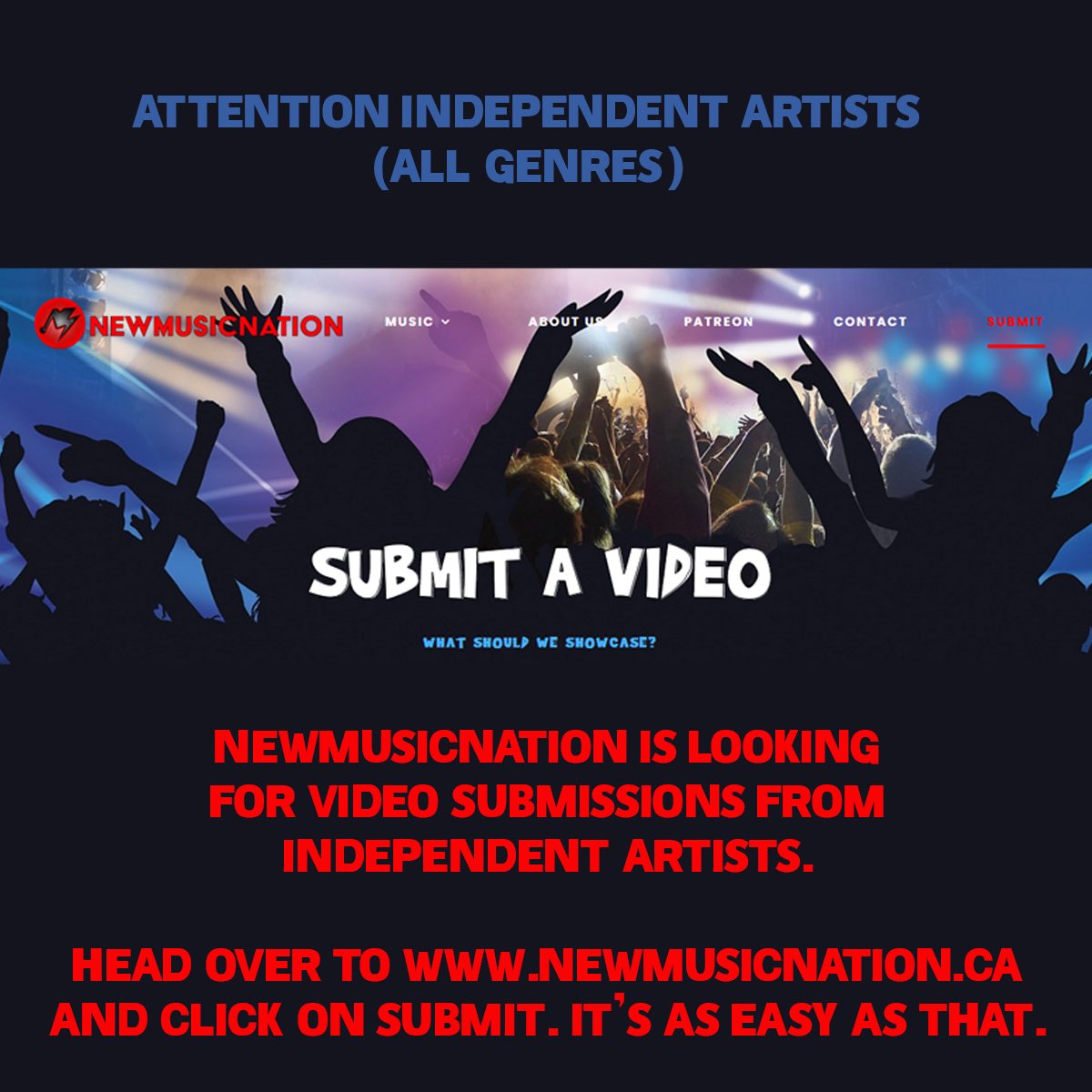 DJ Hullewud (@djhullewud) on Twitter photo Submit your music videos now to <a href="/EdtheSock/">Ed the Sock</a>’s NewMusicNation.
newmusicnation.ca/submit-video/ Submit your music videos now to <a href="/EdtheSock/">Ed the Sock</a>’s NewMusicNation.
newmusicnation.ca/submit-video/