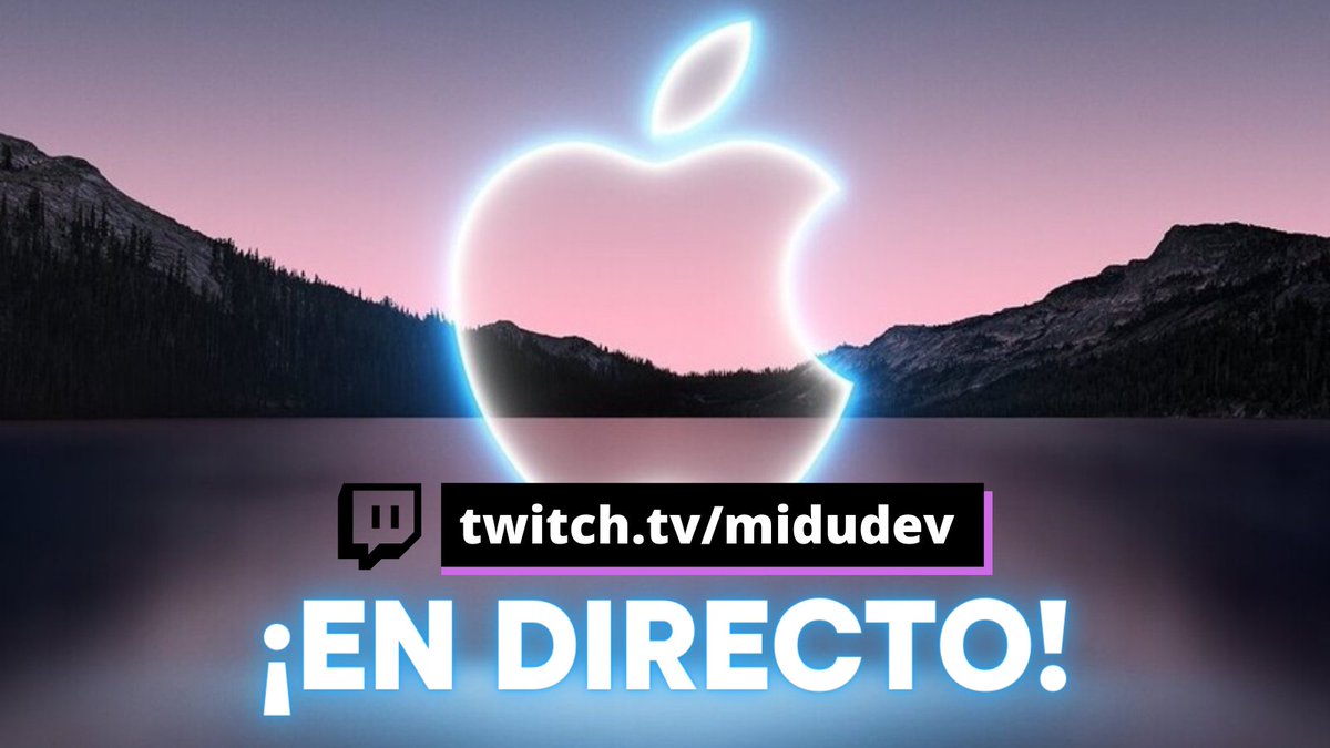 midudev's tweet photo. Sigue el #AppleEvent en directo conmigo en Twitch.

📱 Hablemos de los nuevos iPhone 13, iPad y Apple Watch Series 6.

🎰 Tengo el bingo preparado. ¡A ver qué acertamos!

👉 https://t.co/LniRpsC7Mn https://t.co/BOSZl3HJeb