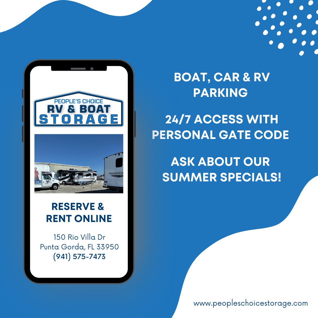 PCStorageFL's tweet image. Visit the link in bio to reserve now! #PeoplesChoiceStorage

#rvstorage #boatstorage #puntagorda #puntagordafl #puntagordaflorida #boat #rv #rvlife #rvtrip #travel #swfl #swflorida #charlottecounty #portcharlotte #charlotteharbor #travelbug