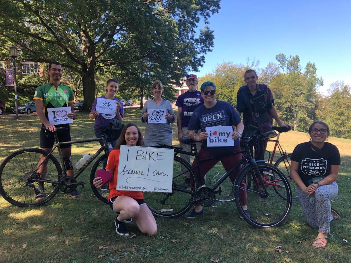 BikePGH's tweet photo. Join us along with @SustainablePitt, @sustainCMU, @ChathamSustain, & @susbikeworkslife for #BiketoCampusWeek!
During the week of Sep 20th, attend bike-related sessions including a Confident City Cycling Class, Bilingual Bike Ride, and a big Bike Fair โก๏ธhttps://t.co/K8MTAt6Ca4 https://t.co/E99cM1ZqBD