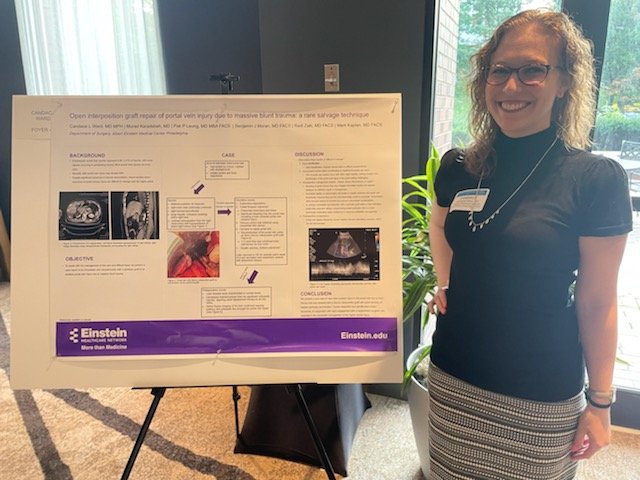 Strong showing from Einstein Surgery family at the annual joint meeting of MP-ACS last night! Congrats to PGY-3s <a href="/SakibMAdnan/">Sakib Adnan</a> and <a href="/CandaceWardMD/">Candace Ward</a> on their posters, including a first place prize for best case report!