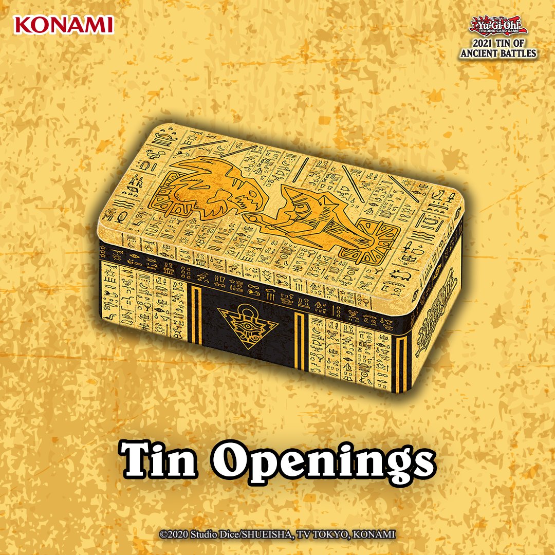 The 2021 Tin of Ancient Battles is upon us! We worked with some of your favorite content creators to give you a sneak peak of the upcoming set. https://t.co/CwIBuZeSE7 #YuGiOh #YuGiOhTCG #TinofAncientBattles The 2021 Tin of Ancient Battles is upon us! We worked with some of your favorite content creators to give you a sneak peak of the upcoming set. https://t.co/CwIBuZeSE7 #YuGiOh #YuGiOhTCG #TinofAncientBattles