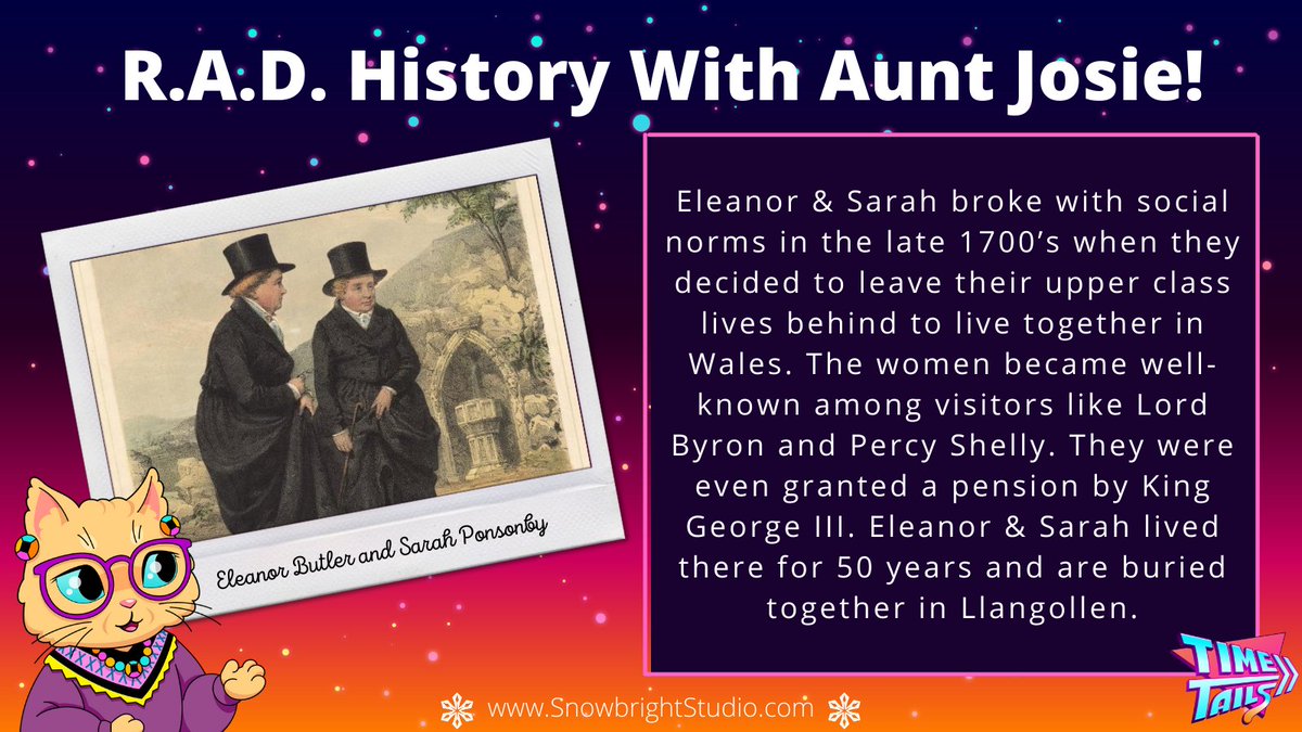 sbrightstudio's tweet photo. In the late 1700’s, Eleanor Butler & Sarah Ponsonby turned society on its head when they fled their upper class lives in Ireland to escape arranged marriages. They settled in Wales and lived with one another for 50 years. #radhistory #womeninhistory https://t.co/pPBCtGDniH