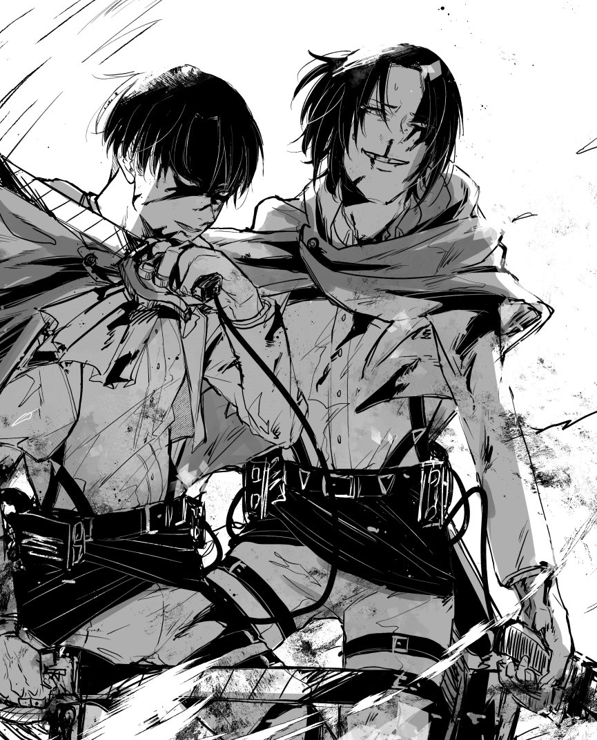 もっと2人の共闘が見たかったな… #AttackOnTitan #levihan #リヴァハン 