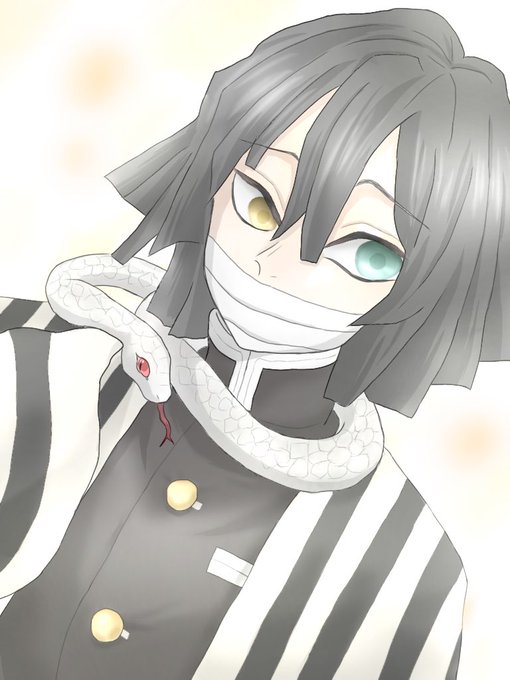 花純さんがTwitterに投稿した伊黒小芭内(鬼滅の刃)のイラスト。