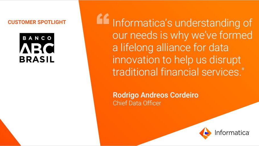 Informatica's tweet image. 📣 Announcing our partnership with @bancoabcbrasil!

With the help of our Intelligent Data Management Cloud™, they&apos;re improving #analytics by building predictive models 50% faster. #DataDisruptor

Know more: infa.media/2VJEIh8