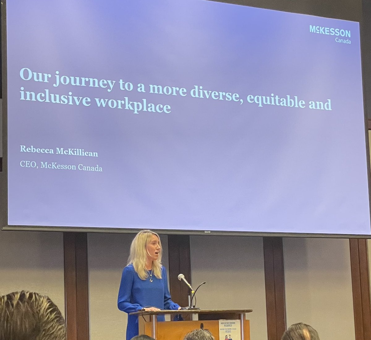 The 2021 Member Forum is open! <a href="/McKessonCa/">McKesson Canada</a> CEO Rebecca McKillican opens by recognizing the hard work, efforts, and persistence of the #pharmacy #supplychain throughout the pandemic. 🙌