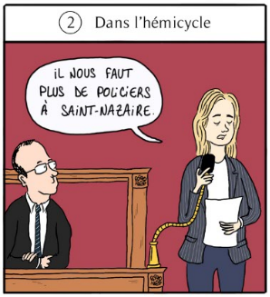 audreydufeu's tweet photo. ✏️ Retrouvez ces 3⃣ prochains jours des vignettes de la bande dessinée envoyée à tous les habitants de la #circo4408 !

1⃣ Aujourd'hui, mon travail de députée à l'@AssembleeNat et à la @AN_AfSoc. 

💭 Demain... focus sur la circonscription 😉 https://t.co/DFtruFUJzj
