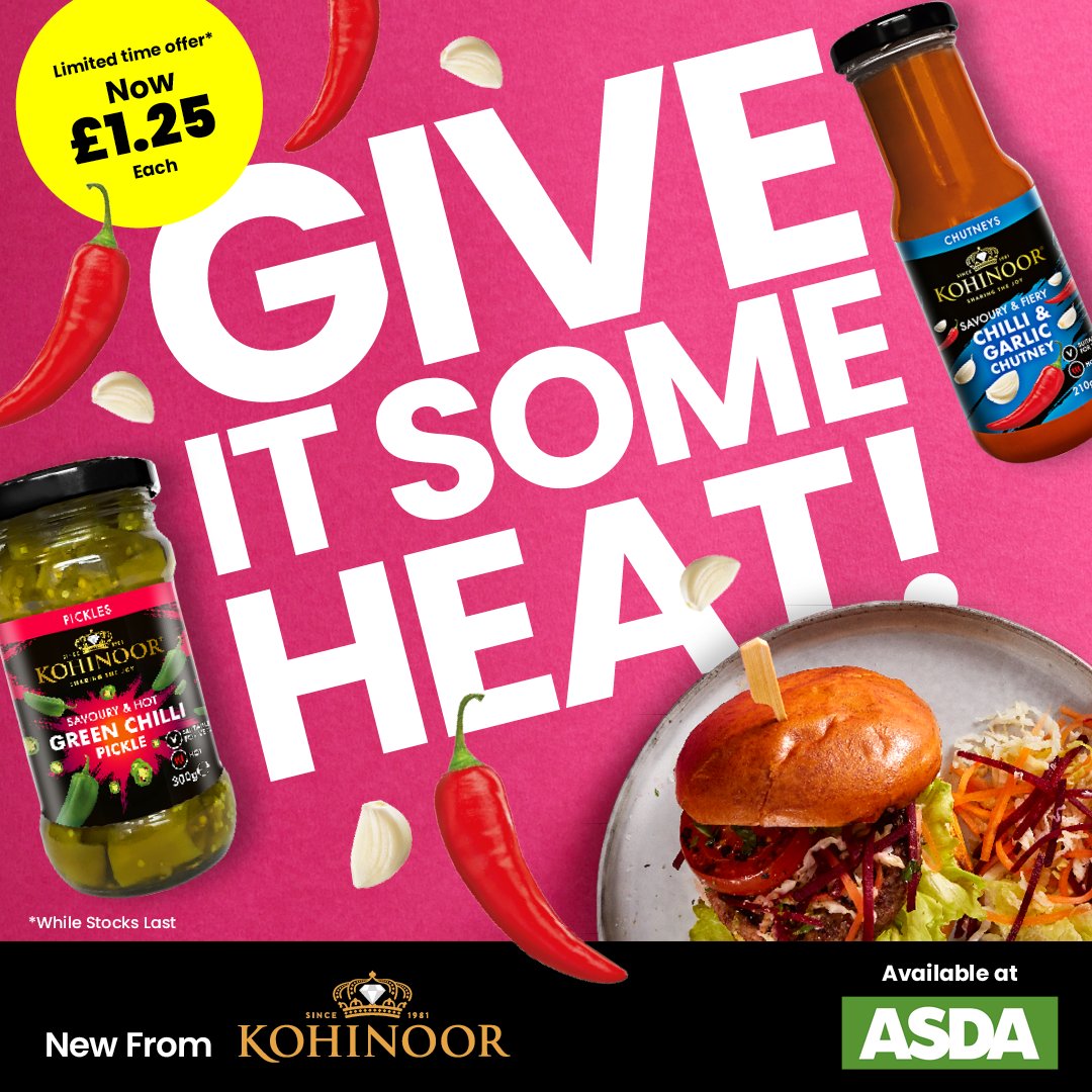 Our Authentic Vegan Pickles & Chutneys are now on offer at Asda! Only £1.25 to explore amazing flavours! See link to our Asda page rb.gy/sx9gc4