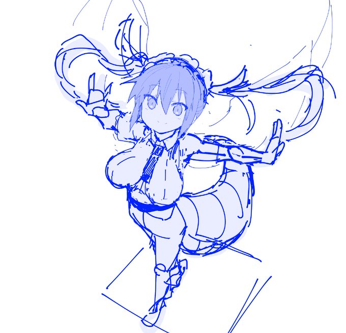 メイドラゴンのトール!!!描き描き 