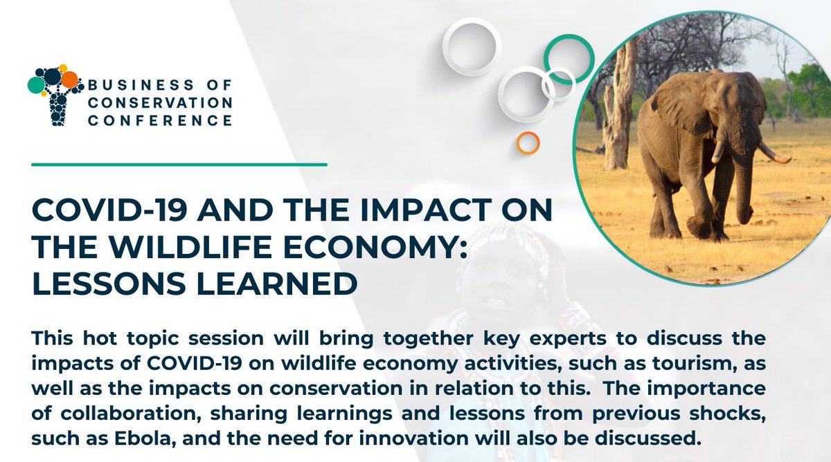 EdwinTambara's tweet photo. Excited to be facilitating this important breakout session as part of the @aluconservation Business of Conservation Conference on Sep. 23: "#COVID19 and the Impact on the #WildlifeEonomy" will focus on #livelihood in #African #communities - Learn more... https://t.co/0MKADlsGdC https://t.co/BRKCfCTvnw