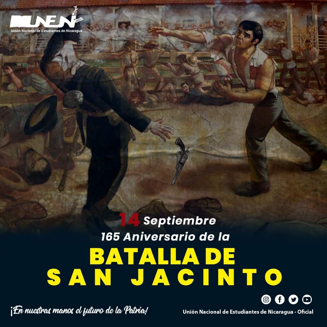 #SomosUNEN ✊| Hoy se celebra el 165 aniversario de la memorable Batalla de San Jacinto, ocurrida el 14 de septiembre de 1856. En esta epopeya, participaron 60 indios flecheros, originarios de Matagalpa, al mando del Capitán Francisco Sacasa.
1/2 👇