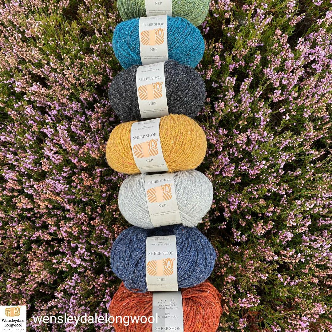 WensleydaleYarn's tweet photo. Our new Sheep Shop Nep - a DK pure wool (even the neps of colour are 100% wool) for September it’s an introductory price of £4 (incl VAT) per 50g ball - 7 glorious colours to chose from -
#tweed #nep #dkwool https://t.co/aKSetIuA62