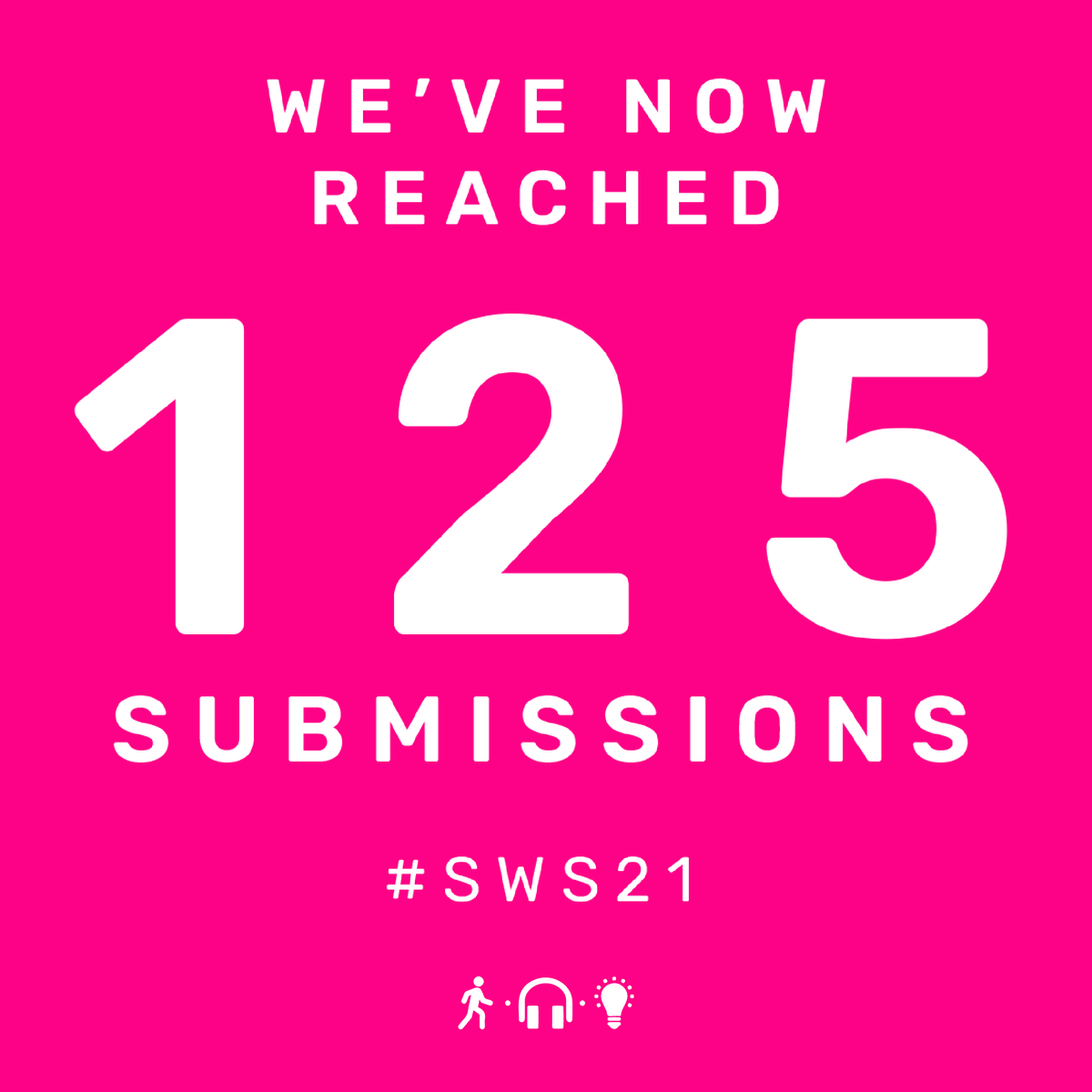 walkerspectacle's tweet photo. We're excited to announce that we have now reached 125 submissions for #SWS21 🙌🎉 https://t.co/hAIQEeiRNc