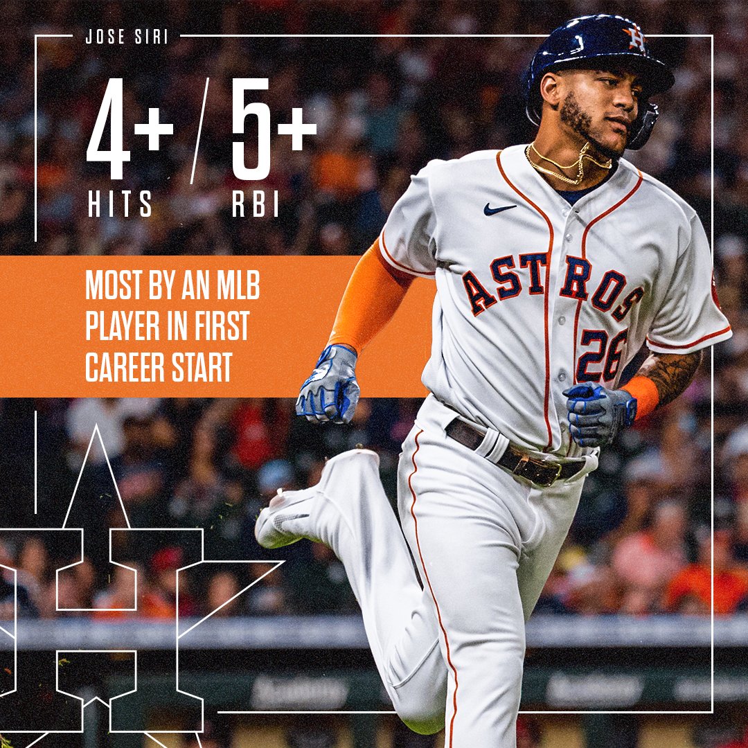 Houston Astros on X: .@josesiri22 is the first @MLB player to have 4+ hits  and 5+ RBI in his first career start since RBI became an official stat in  1920. ⚡️ #ForTheH