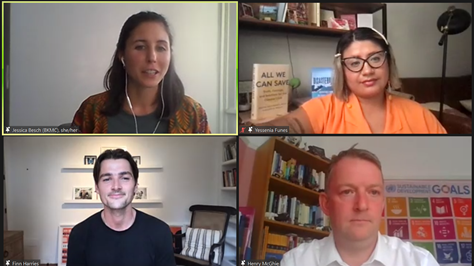 Join us NOW with Program Officer Jessica Besch, <a href="/FinnHarries/">Finn Harries</a> <a href="/yessfun/">yessenia funes</a> @Henry_McGhie 

We're discussing how creative industries tackle the #SDGs &amp; how they provide motivation for people to take action for #climateaction &amp; #climatejustice around the world!

us02web.zoom.us/webinar/regist…