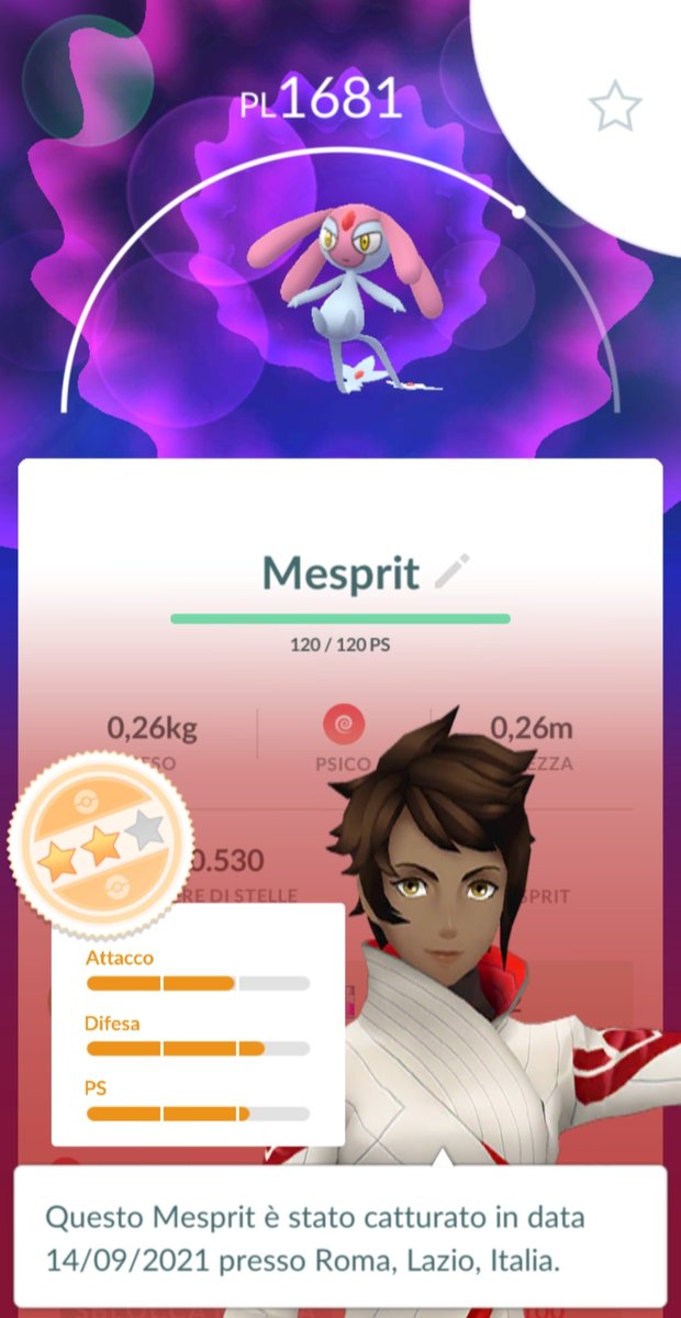FabersmithPKGo's tweet photo. Yeah! Mesprit from Rome Italy!🇮🇹.
#pokemongo #pokemongomesprit https://t.co/QUJtlvD2uY