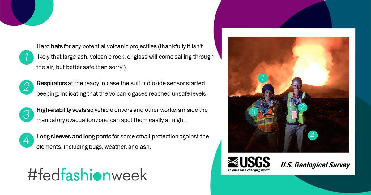 We close out #FedFashionWeek with #USGS scientists Emily Sturdivant (l) and Elizabeth Pendleton, standing strong while piloting UAS during the USGS Kilauea Eruption Emergency Response team in 2018.