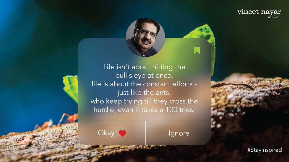 vineetnayar's tweet photo. Consistency is the key to success.

#stayinspired # #success #lifemantra #likeants #leadershipjourney https://t.co/p2UqUqcDyo